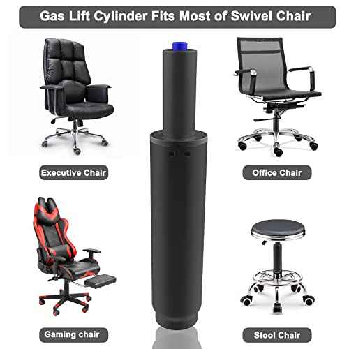 MySit 2.2" Stroke Office Chair Gas Lift Cylinder Replacement, Heavy Duty 450lbs Shortest Gas Spring Rod Part Sinking 2.4 inches Universal Size Black for Short Person, High Chair Base, Class 4
