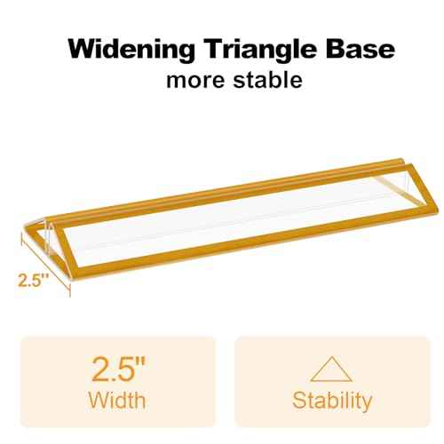 6 Pack Acrylic Sign Holder 8.5 x 11 Inch Gold, Double Sided Clear Display Stand for Wedding Table Numbers, Menu Holder, Picture Frame, Plastic Gold Sign Holder for Office, Restaurant, Party