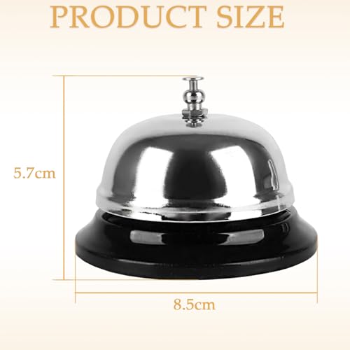 Call Bell Set - 2 Metal Service Bells for Hotels, Restaurants, Schools, and Pet Training, 3.35 Inch Diameter