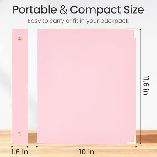 Sooez Pink 1-Inch Metal Ring Binder with Corner Protectors - Letter Size, Elegant Office & School Organizer (Variation: Solid Light Pink / 1)