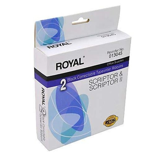 ROYAL 2 Black CORRECTABLE Typewriter Ribbons for Scriptor & Scriptor 2