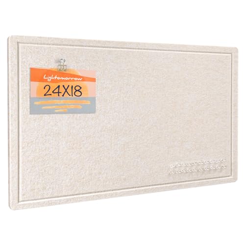 Oatmeal Felt Bulletin Board 17.7 x 23.6 inches - Modern Pin Board for Home & Office