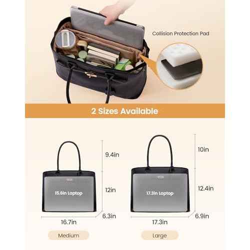 LOVEVOOK Laptop Tote Bag for Women, Large Computer Work Bag for Teacher Nurse Business PU Leather Brifecase Handbag