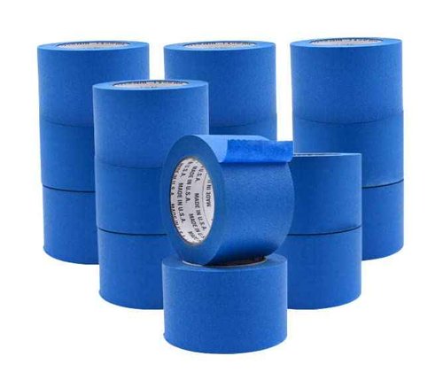 Made in USA Blue Painter’s Tape - 3 inch x 60 yds. (16 Pack) Thick & Wide Masking Tape for Safe Wall Painting, Building, Remodeling, Labeling, Edge Finishing