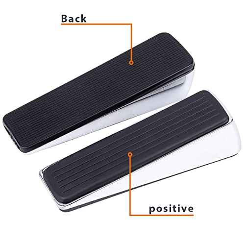 Metal Door Stop, Premium Rubber Heavy Door Stopper, Wedge Stopper, 4Pack, Suitable for Door Clearance of 0.4IN-1.18IN (11mm-30mm)