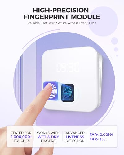 NGTeco Ivory Cloud Time Clock for Employees, Remote Fingerprint Attendance System, App & Software, 2.4G WiFi, No Monthly Fee