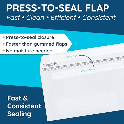 Blue Summit Supplies 500 CMS Self Seal Claim Envelopes 4 1/2 x 9 1/2 Inches for CMS 1500 Forms