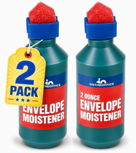 1InTheOffice Envelope Moistener 2-Pack - Easy-to-Fill Water Sponge for Envelopes
