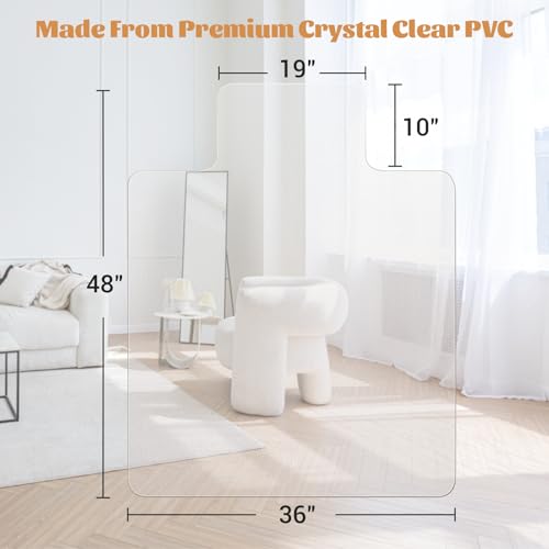 KMAT 36x48 Hard Floor Chair Mat with Lip, Easy Glide Office Desk Floor Protector