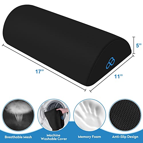 Foot Rest Ergonomic Pillow for Under Desk - Anti-Fatigue, Black, 17 Inch (Standard) by StepLively