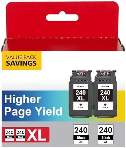 PG-240XL/CL-241XL Ink Cartridges Replacement for Canon 240XL 241XL Combo Pack 240 241 Printer Ink for PIXMA MG3620 MG3600 TS5120 TS5100 MG3220 MG3520 MG2120 MX472 (1 Black, 1 Tri-Color)