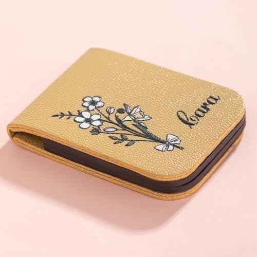 callie Custom Leather Magnetic Bookmark Clip with Birth Flower & Name, Birthday Gifts for Reading Lovers Women Men, 1 Pack