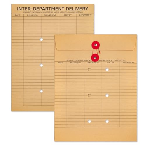 10x13 Office Envelopes with String Tie Closure Pack of 100