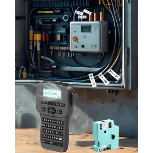 Industrial Label Maker Machine with-Tape, Handheld Label Maker Waterproof-Labels, Rechargeable Heat Shrink Labeler, Bluetooth Wire Cable Labeling Machine for Home Office Warehouse, LM1600