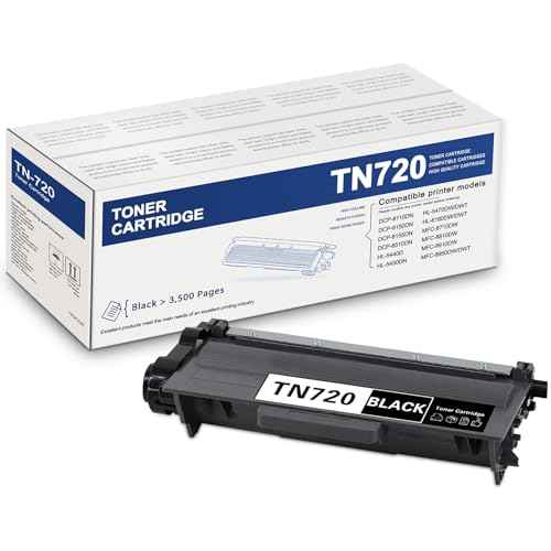 TN-720 Black Toner Cartridge High Yield Replacement for Brother TN750 TN720 Toner HL-5470DW HL-5450DN HL-6180DW MFC-8710DW MFC-8510DN MFC-8910DW MFC-8950DW Printer, 1-Pack
