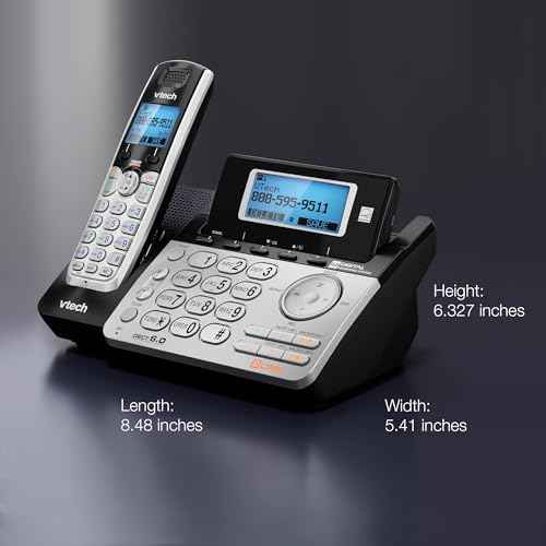 VTech 2-Line Cordless Phone for Small Business or Home with Answering System and Mailbox on Each Line, Caller ID/Call Waiting, Intercom, Hearing Aid Compatible | DS6151 (Black/Silver)