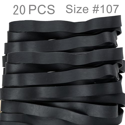 AMUU 30Pcs Large Black Rubber Bands 18cm x 15mm Thick Heavy Duty Wide