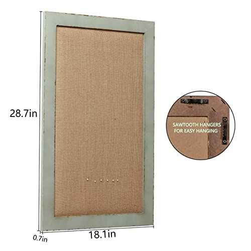 SOFE Linen Bulletin Board 18 X 29 Inches Wood Frame, Fabric Pin Board Corkboards for Wall Decorative, Rustic Memo Board Photos Wall Organizer Display Board, Vision Board for Home Room Office Message