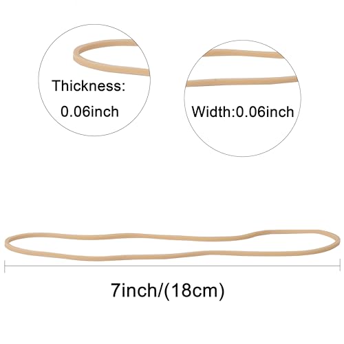 Beige Large Rubber Bands 7in 208pcs – 0.5lb, 14in Circ for Office, Trash Cans & DIY
