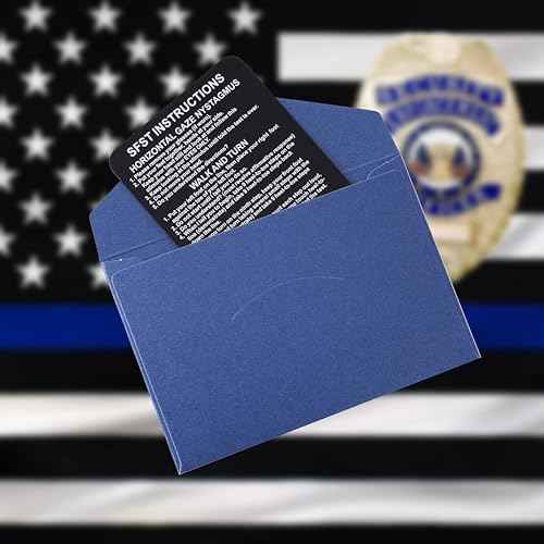 SFST Thick Card Standardized Field Sobriety Test, Black Metal Bend-Resistant SFST Card with Clues, SFST Instruction Police Law Enforcement Gifts (HVBR-EN-BLK-1P)
