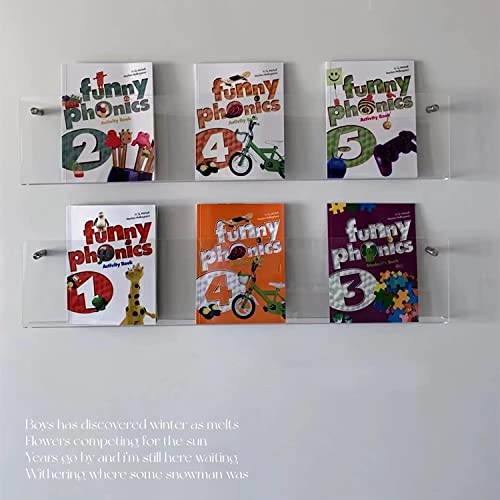 ROYALITA 2-Pack Acrylic Magazine Holders, Clear 17 Inch Wall Mount Brochure Racks