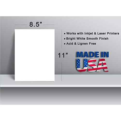 Extra Heavy Duty 130lb Cover Cardstock - Bright White - 350gsm 17pt Thick Paper for Inkjet & Laser Printers - 8-1/2" x 11" - 100 Pack