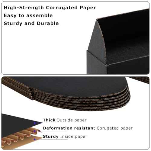 8x8x4 Black Shipping Boxes Small - 25 Pack Corrugated Cardboard Mailer Boxes for Packaging, Mailing, Gift Giving | Sturdy, Recyclable, Perfect for Small Business Supplies, Ecommerce