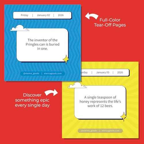 2026 Epic Facts Daily Desktop Calendar | Day To Day Tear Off Calendar with 365 Interesting Mental Floss Facts for Everyday of the Year, Fun Box Calendar Gift For Men or Women, Christmas Stocking Stuffer Gift for Home or Office