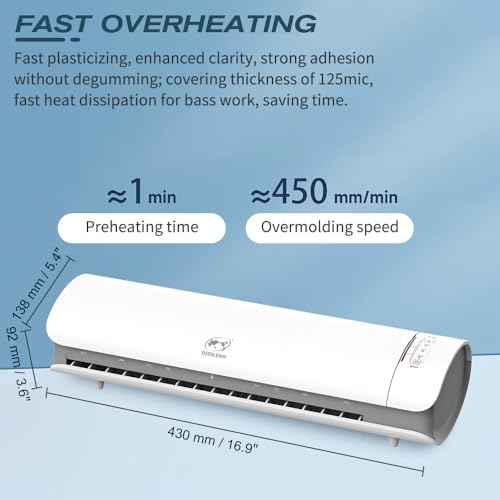 BAUSATZ Professional 13-Inch Laminator Machine with 12 Laminating Sheets - Portable A3 Desktop Laminate Machine for Teachers,Fast Warm-Up, Never Jams - Ideal for Office and Personal Use