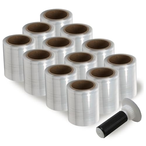 The Boxery 5" x 1,000 ft Clear Hand Stretch Wrap with Reusable Handle