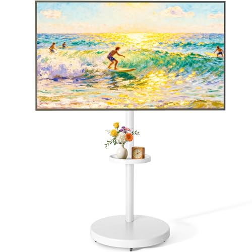 ECOTINY Rolling TV Stand for 32-65" TVs, 88 lbs, White ( variation: 32-65 Inch TVs / White )