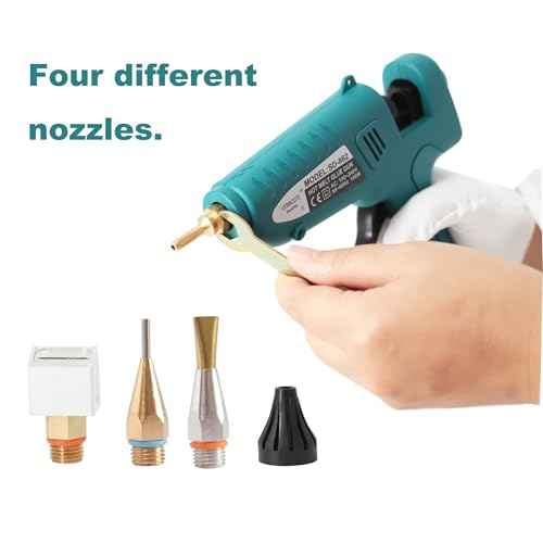 Professional Hot Glue Gun Kit with Case, Full Size Hot Glue Guns Luxury Set with 4Pcs Different Interchangeable Copper Nozzle Set and Glue gun Sticks 12Pcs