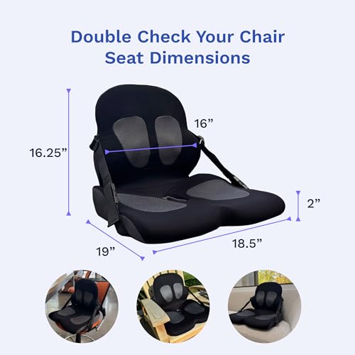 Lumbar Support Pillow for Office Chair | Adjustable, Doctor-Developed Memory Foam Back Seat Cushion | Ergonomic Pressure Relief & Enhanced Blood Flow (New & Improved)