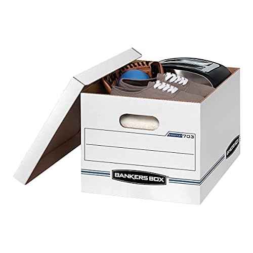 Bankers Box 12-Pack Basic Duty File Storage Boxes with Lids, Letter/Legal, STOR/FILE, (00703)
