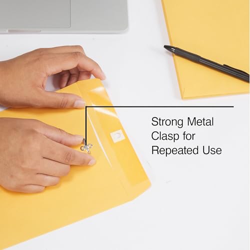 100 Pack Staples 7.5x10.5 Kraft Clasp Envelopes - Brown, Metal Clasp, Size #6