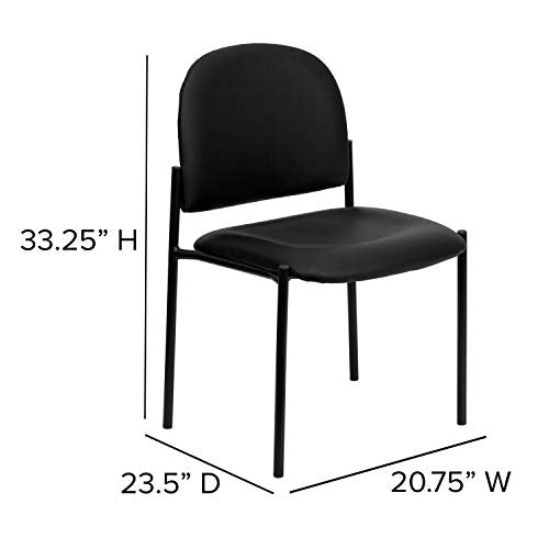 Flash Furniture Tania Comfort Vinyl Stackable Reception Chair - Black