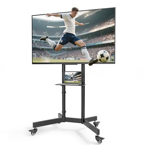 ECOTINY Upgraded Rolling TV Stand 32-86 inch, 200 lb Capacity with 64.5in Height