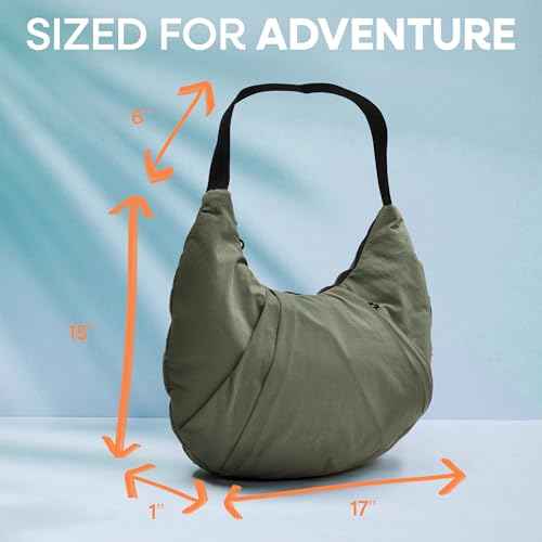Nupouch Boho Purses for Women - Spacious Boho Purse in Water-Repellent Nylon, 17" x 15" Shoulder Bag for Laptop