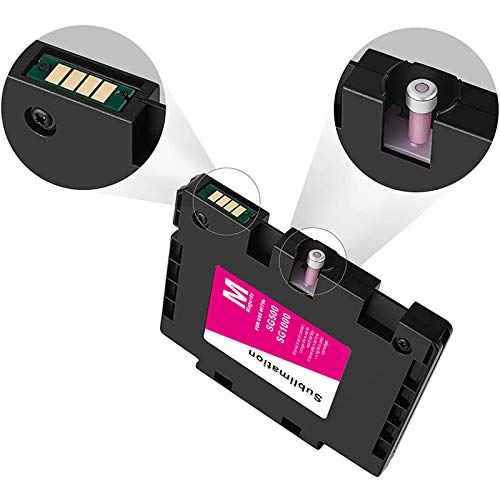 INK+ SG500 SG1000 Sublimation Cartridge Compatible for Sawgrass Virtuoso SG500 SG1000 Printer (1 Black, 1 Cyan, 1 Magenta, 1 Yellow, 4-Pack) Version B