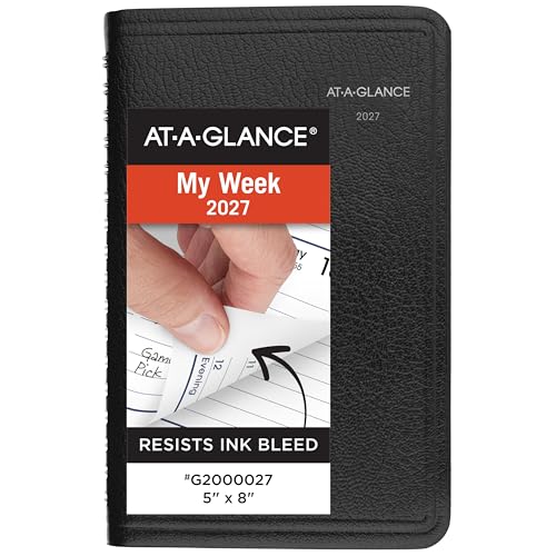 2027 Weekly Appointment Book Planner 5x8 Black DayMinder Julian Dates
