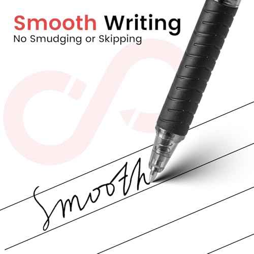 Sooez 40 Pack Bulk Pens Ballpoint Smooth Writing pens, Retractable Black Ink Pen, Medium Point 1.0mm Click Pens for Journaling, Soft Grip Box of Pen Office Supplies for Nurse,Server, Note Taking,Black