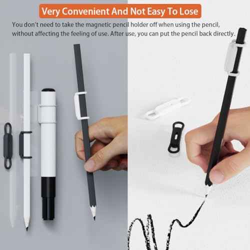 12 Pack Magnetic Pen Holder for Refrigerator, Silicone Magnetic Pencil Holder for Locker, Magnetic Dry Erase Marker Holder for Whiteboard, Desk, Clipboard (6 colour)