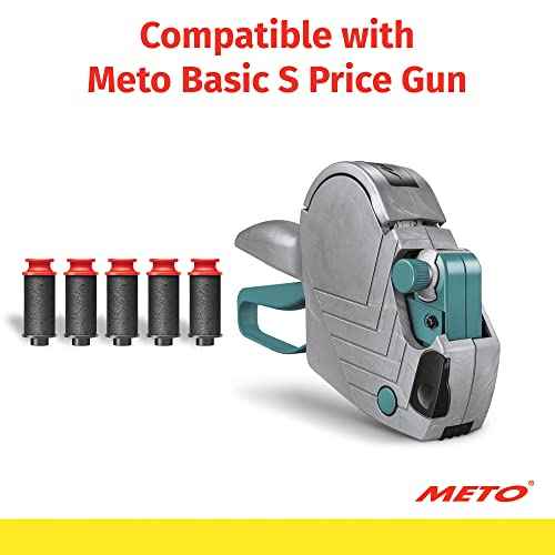 AVERY Meto Ink Rolls, for Meto Basic S Price Guns, Black Ink, for 0.47" x 0.87" (12 x 22mm) Labels, 5 Total (88300)