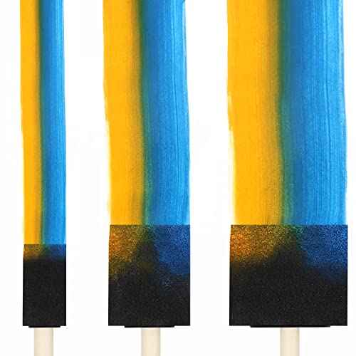 24 Pcs Foam Paint Brushes, Wood Handle Sponge Brushes for Painting, Staining, Varnishes, and DIY Craft Projects (1'', 2'' and 3'')