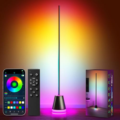 Keepsmile Black RGB Corner Floor Lamp with App, Remote & Music Sync, 172 LEDs
