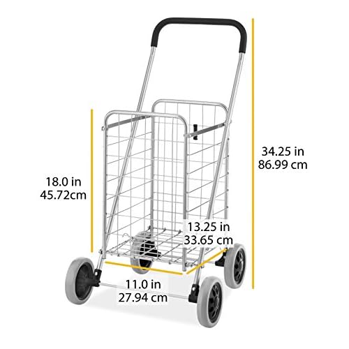 Whitmor Utility Shopping Cart - Durable Folding Design for Easy Storage, Model Number: 6250-4997-2-SIOC
