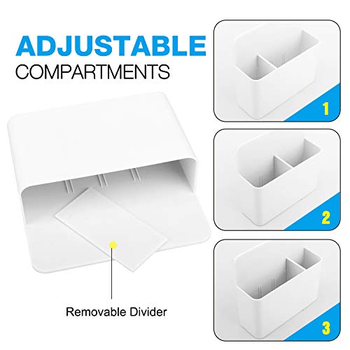 MoKo Magnetic Pen Holder White 1 Pack - Desk Organizer for Whiteboards & Magnetic Surfaces