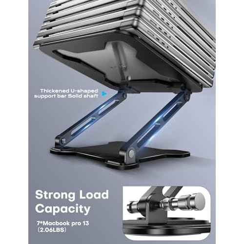 Adjustable Laptop Stand for Desk, Metal Foldable Laptop Riser, Ventilated Cooling Bracket, Ergonominc Computer Notebook Stand for Desk Compatible with 10-15.6¡° Laptops
