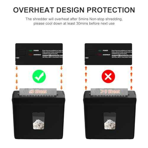 Woolsche Paper Shredder for Home,5 Sheet Desktop Cross Cut with 2.38-Gallon Basket Shredder,P-4 Security Level, 4-Mode Design, Shreds Paper/Credit Card - Durable, with Jam Proof Function for Home