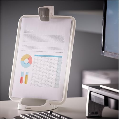 Fellowes I-Spire Series Document Lift/Holder, 15 Sheet Capacity, White/Gray Pack of 1